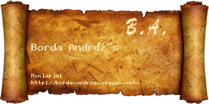 Borda András névjegykártya