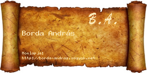 Borda András névjegykártya