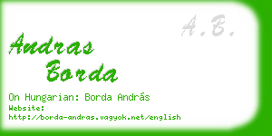 andras borda business card